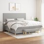 Voir la diapositive 1 : VIDAXL Sommier a lattes de lit avec matelas Gris clair 200x200cm Tissu