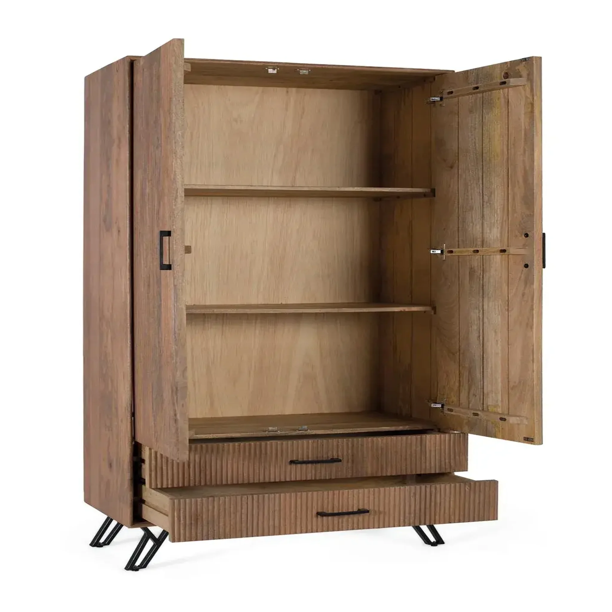 Voir la diapositive 2 : GINER Y COLOMER SL Armoire en bois de manguier 90cm style rustique moderne