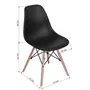 MEUBLE EXPRESS Ensemble table chaises 4 places scandinave blanche table et noir chaise plastique bois