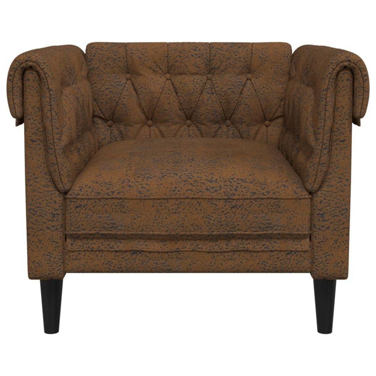 VIDAXL Fauteuil Chesterfield marron tissu