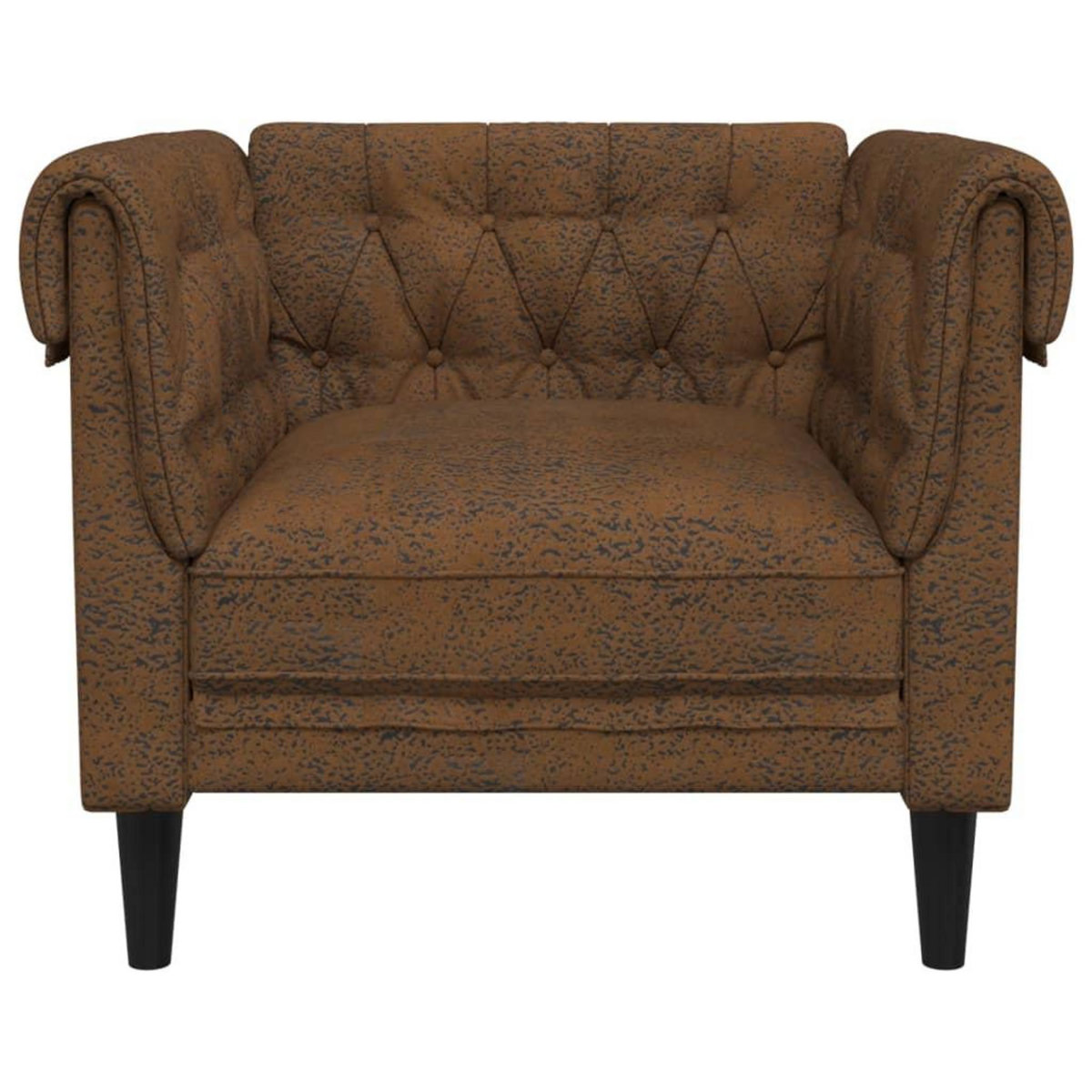 VIDAXL Fauteuil Chesterfield marron tissu