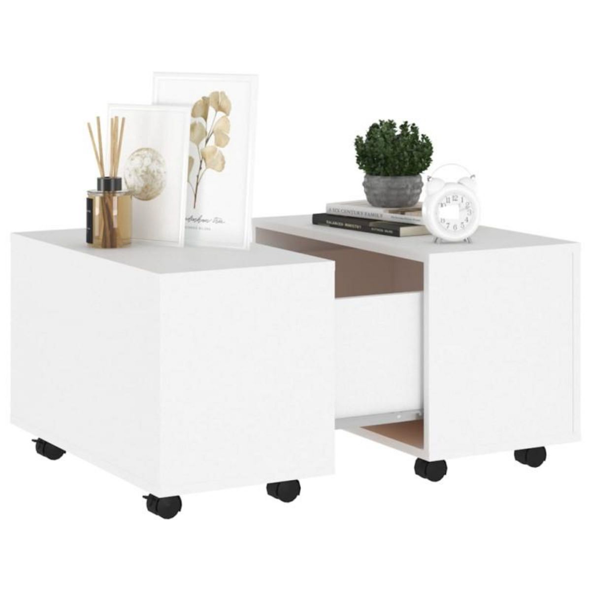 VIDAXL Table basse blanc 60x60x38 cm bois d ingénierie