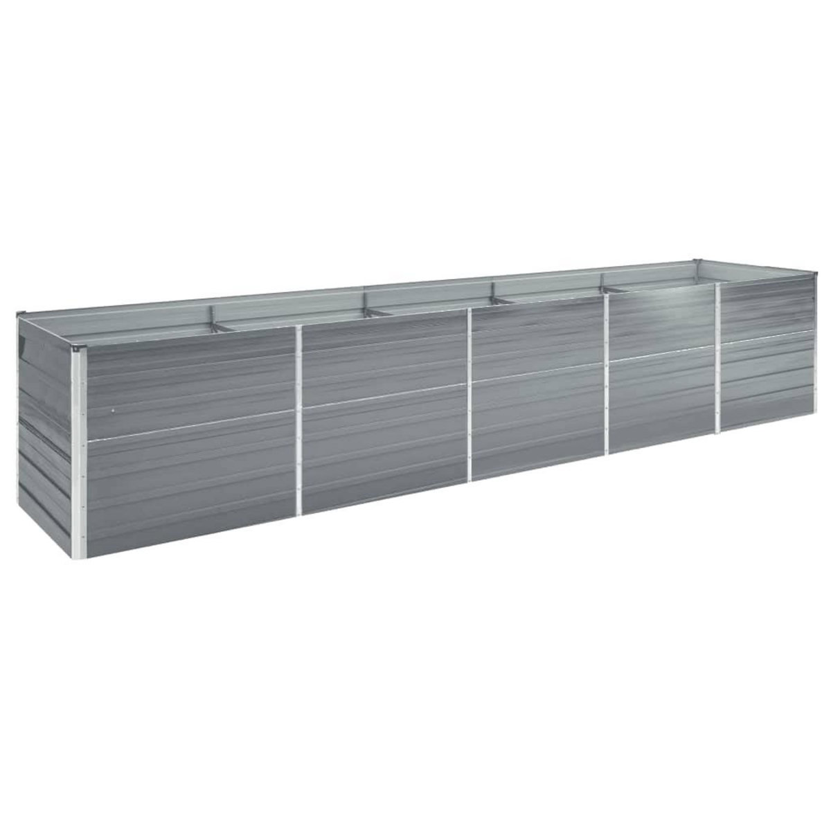 VIDAXL Lit sureleve de jardin Acier galvanise 400x80x45 cm Gris