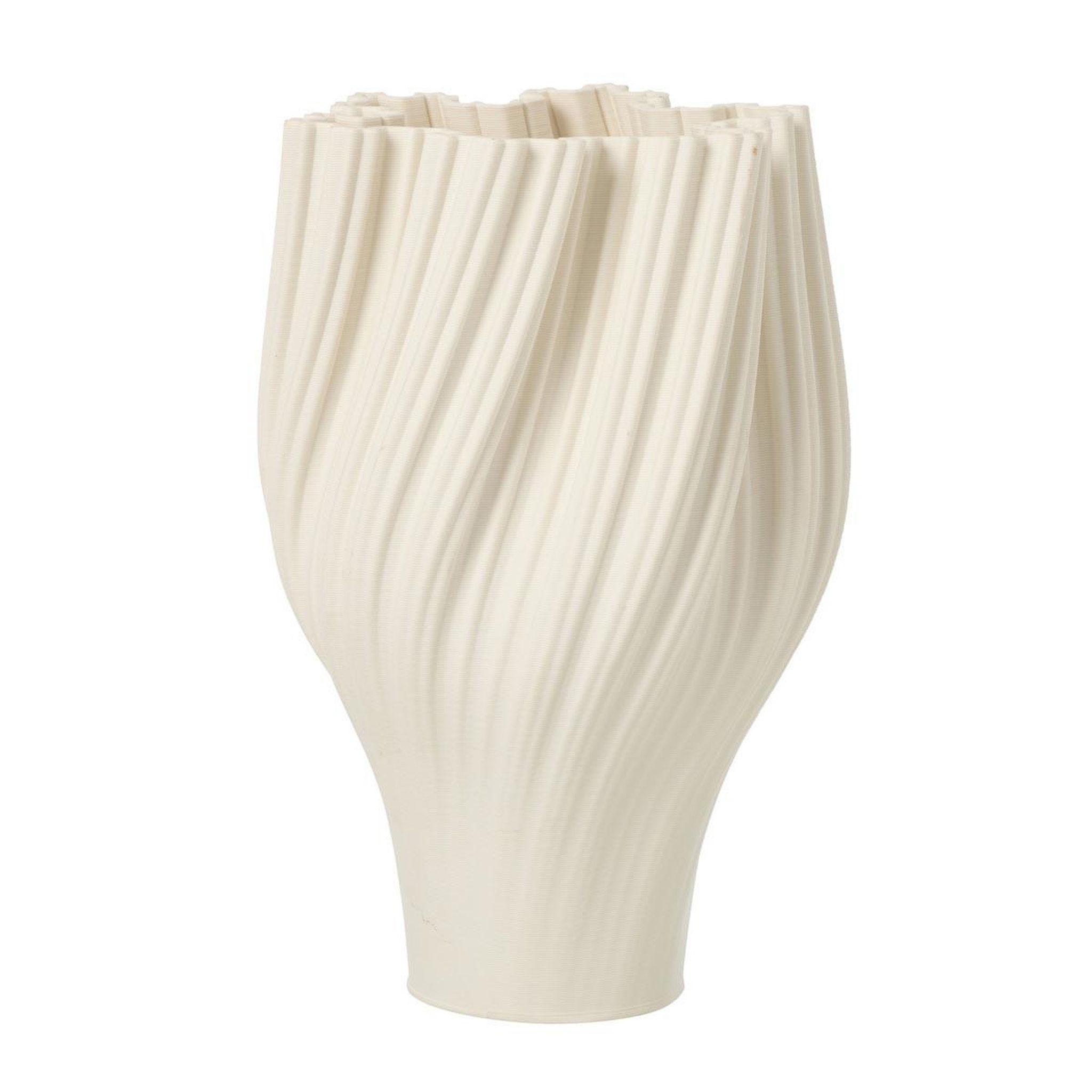 J-LINE Vase design en porcelaine  corolle  38cm blanc