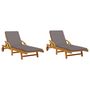 Voir la diapositive 4 : VIDAXL Chaises longues lot de 2 avec table bois massif d'acacia