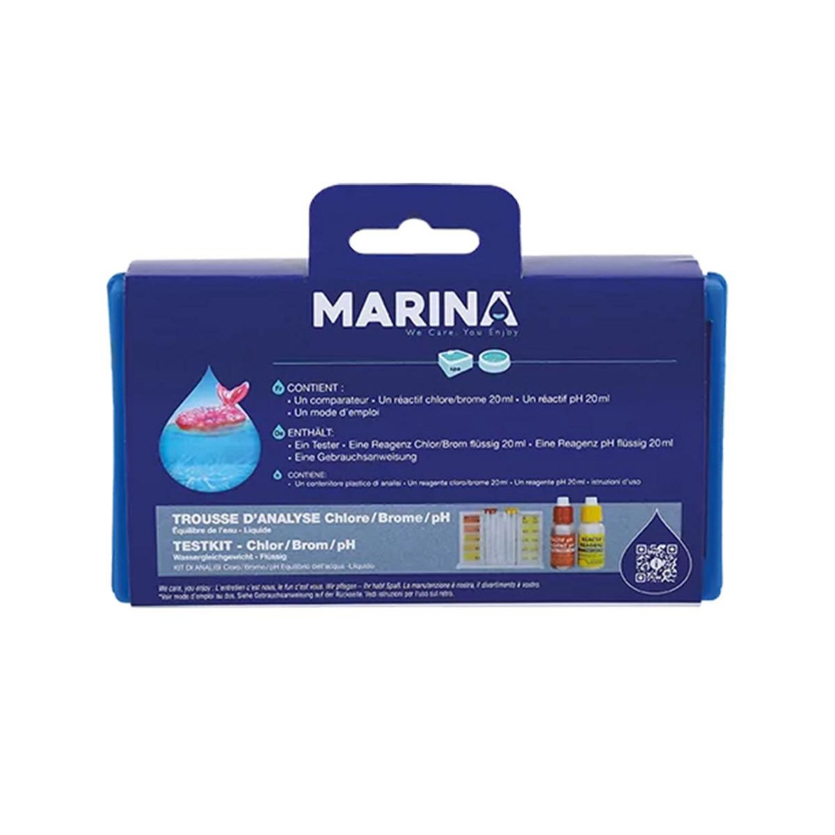 MARINA Trousse d'analyse eau piscine Chlore/Brome/pH - Marina