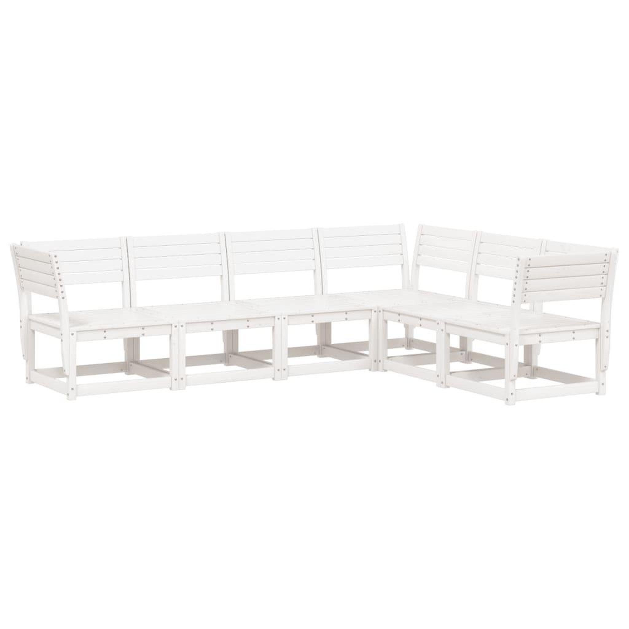 Voir la diapositive 2 : VIDAXL Salon de jardin 6 pcs blanc bois de pin massif