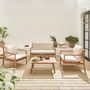 Voir la diapositive 2 : SWEEEK Salon de jardin en bois d'acacia 4 places beige. NALDA. coussins gansés et déhoussables