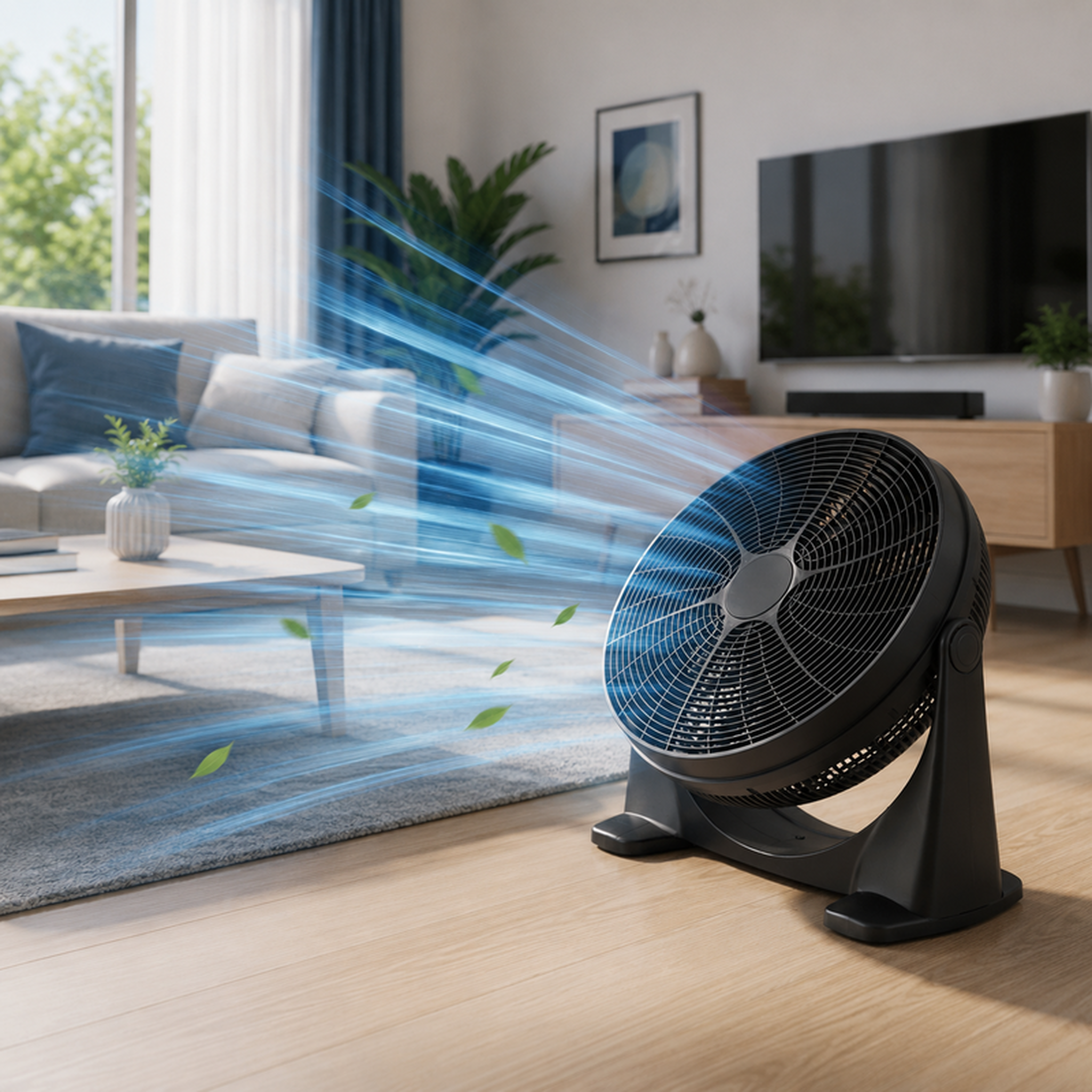 Voir la diapositive 4 : Ventilateur de sol et table rond inclinable 50 cm – 100w
