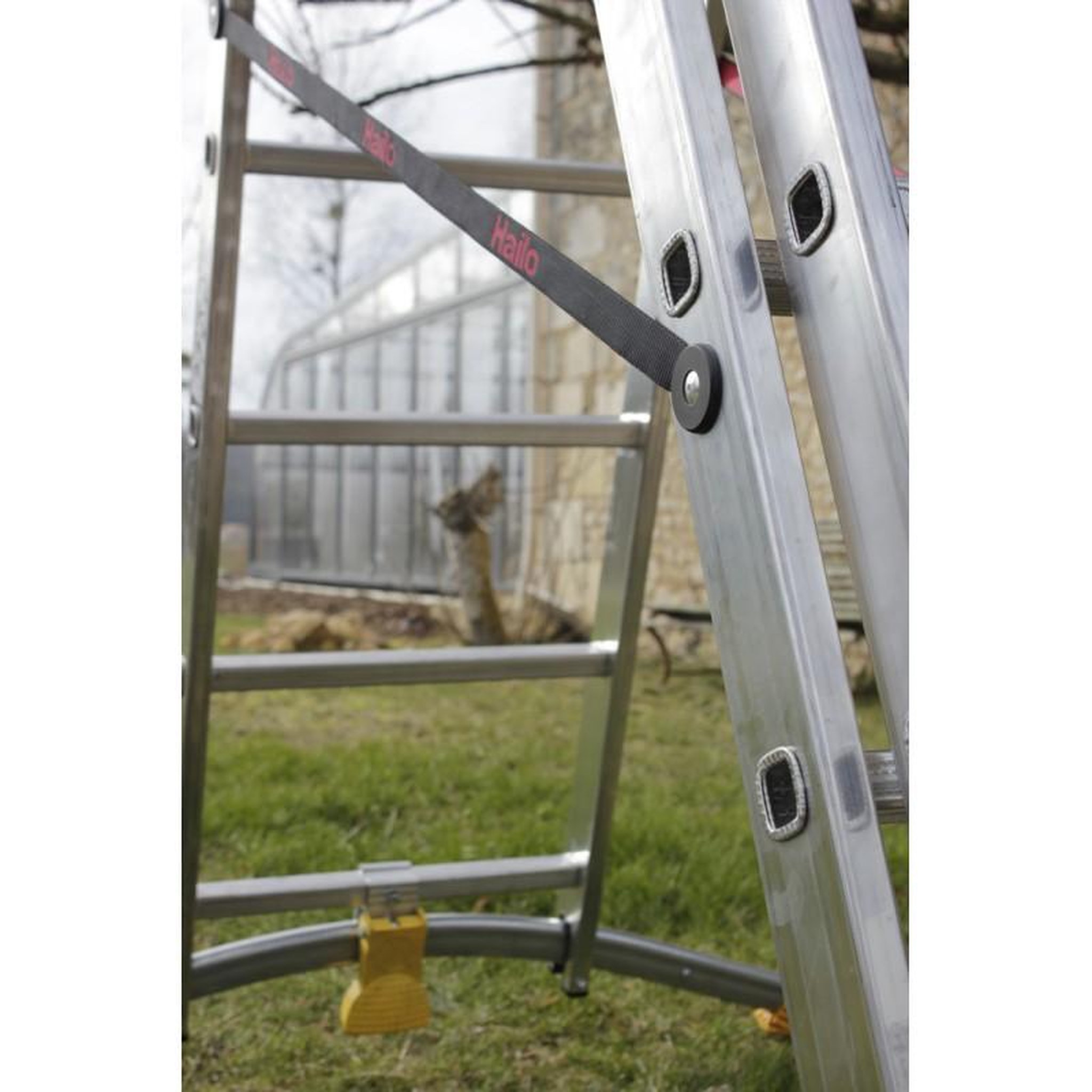 Voir la diapositive 7 : HAILO Echelle 3 plans 7m60 en aluminium - HOBBYLOT
