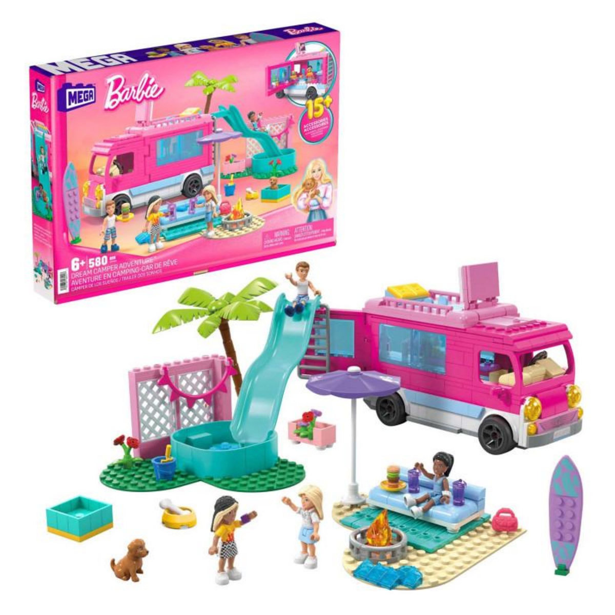 MATTEL Mattel - Barbie Dream Camper Adventure Building Set, 580dlg. HPN80