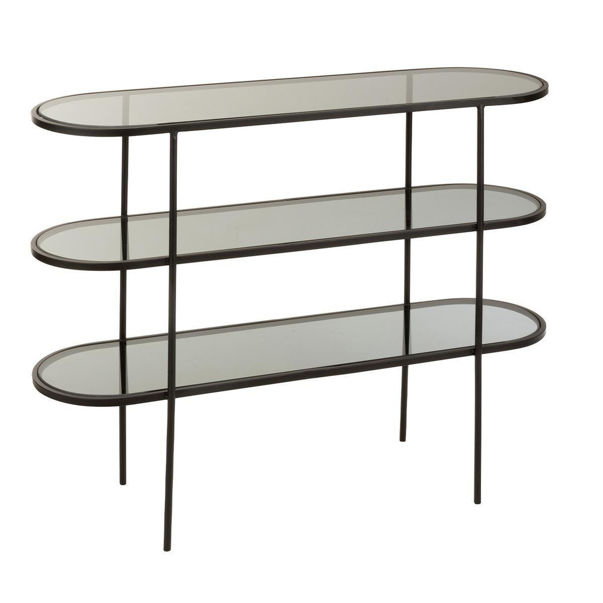 Voir la diapositive 1 : J-LINE Étagère 3 niveaux design  juto  100cm noir