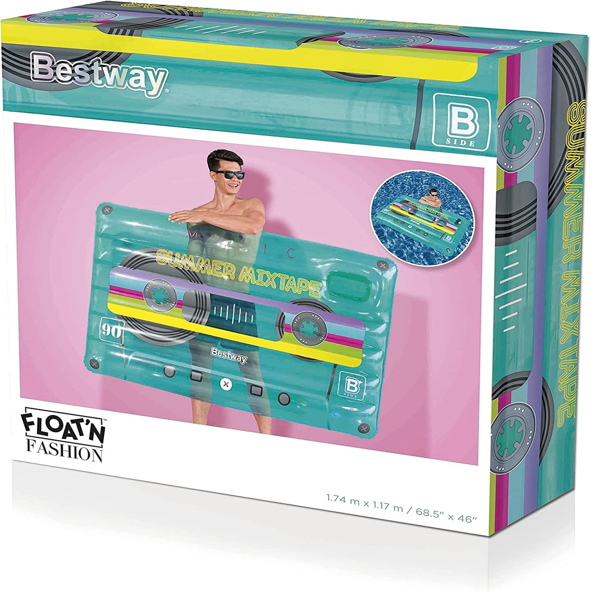 Voir la diapositive 1 : BESTWAY Matelas gonflable design rétro de cassettes