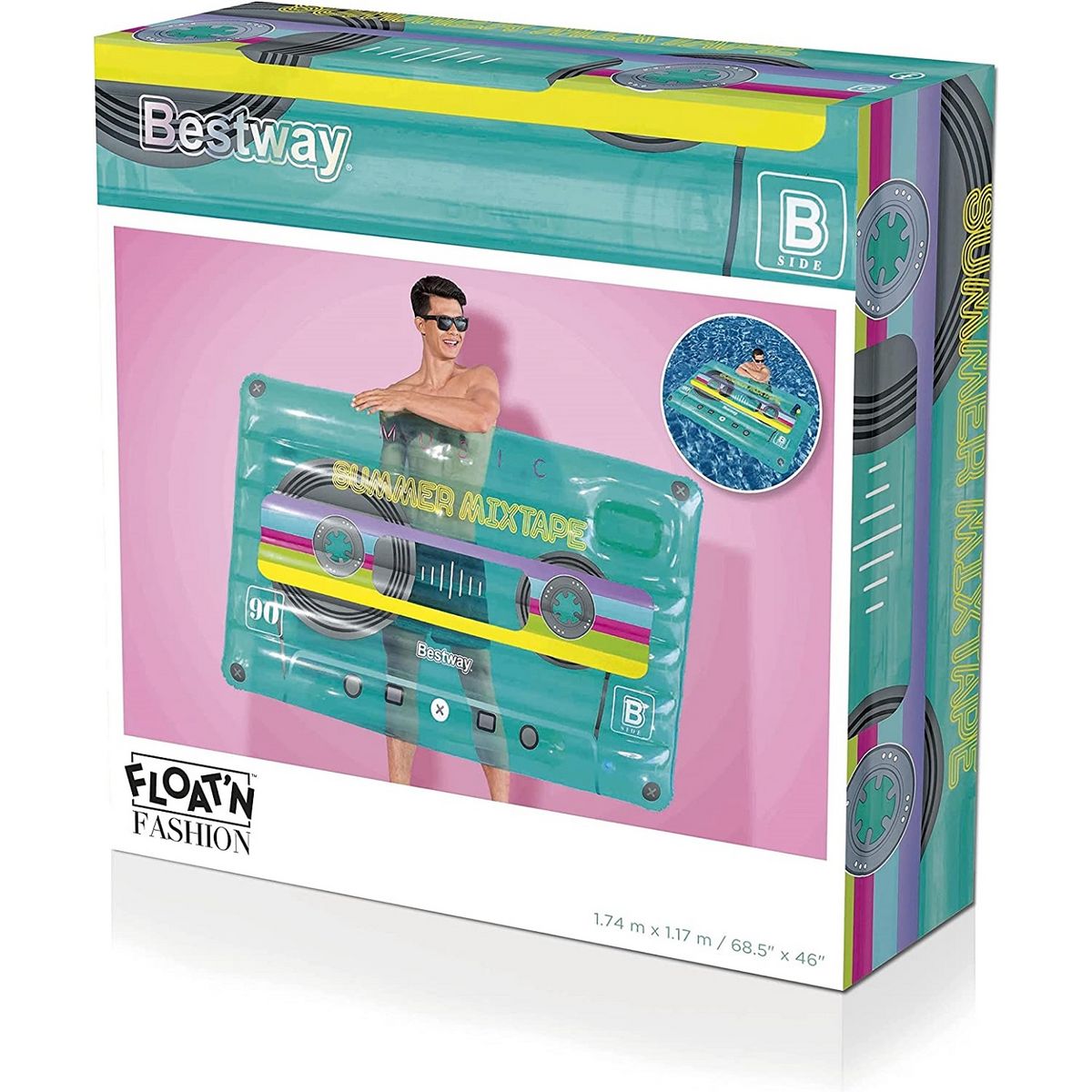 BESTWAY Matelas gonflable design rétro de cassettes