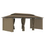 Voir la diapositive 3 : VIDAXL Belvedere avec rideaux 600x298x270 cm Taupe 180 g/m^2