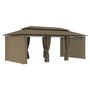 Voir la diapositive 3 : VIDAXL Belvedere avec rideaux 600x298x270 cm Taupe 180 g/m^2