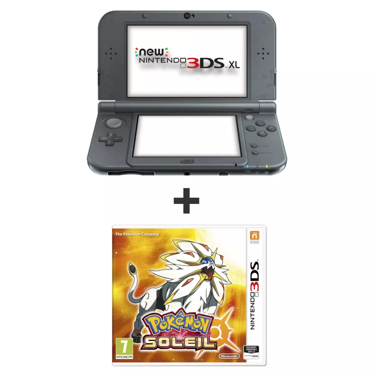 Console Nintendo New 3DS XL Black + Pokémon Soleil