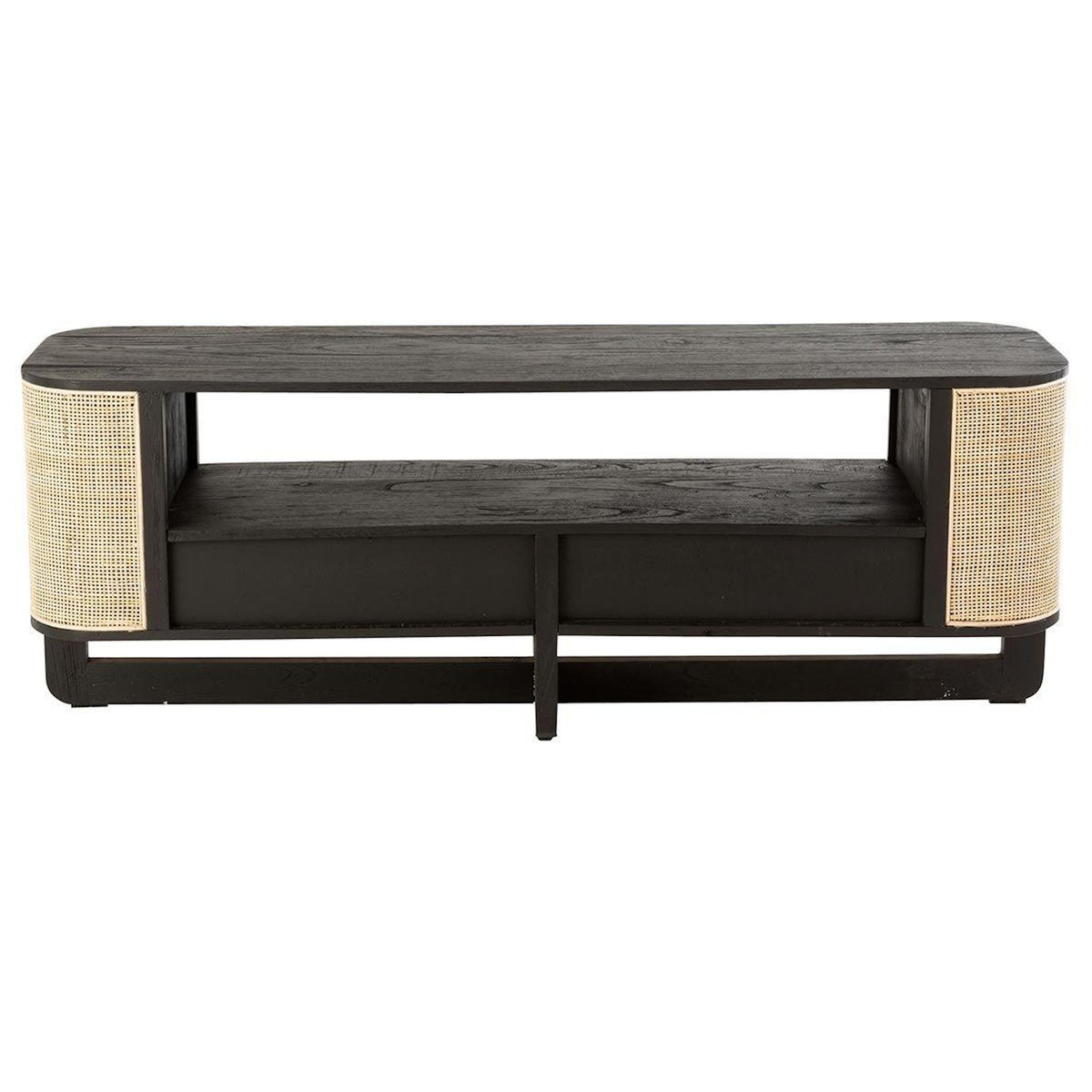 Paris Prix Meuble TV en Rotin  Molly  140cm Noir & Beige