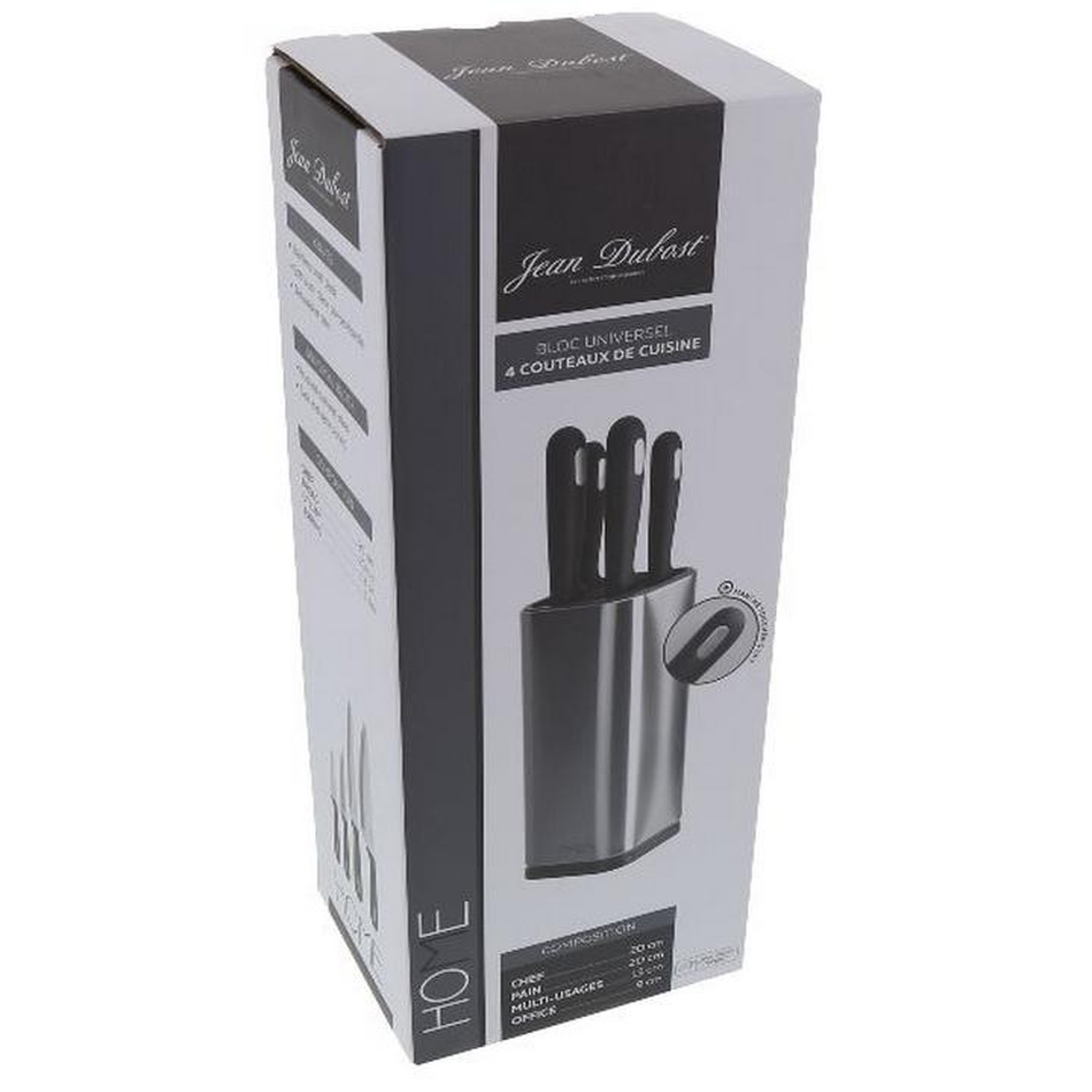 Voir la diapositive 2 : Jean dubost Bloc de 4 couteaux inox brossé - DH027000X35196