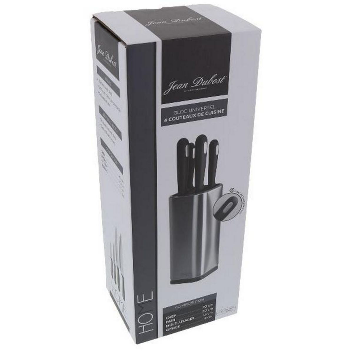 Jean dubost Bloc de 4 couteaux inox brossé - dh027000x35196