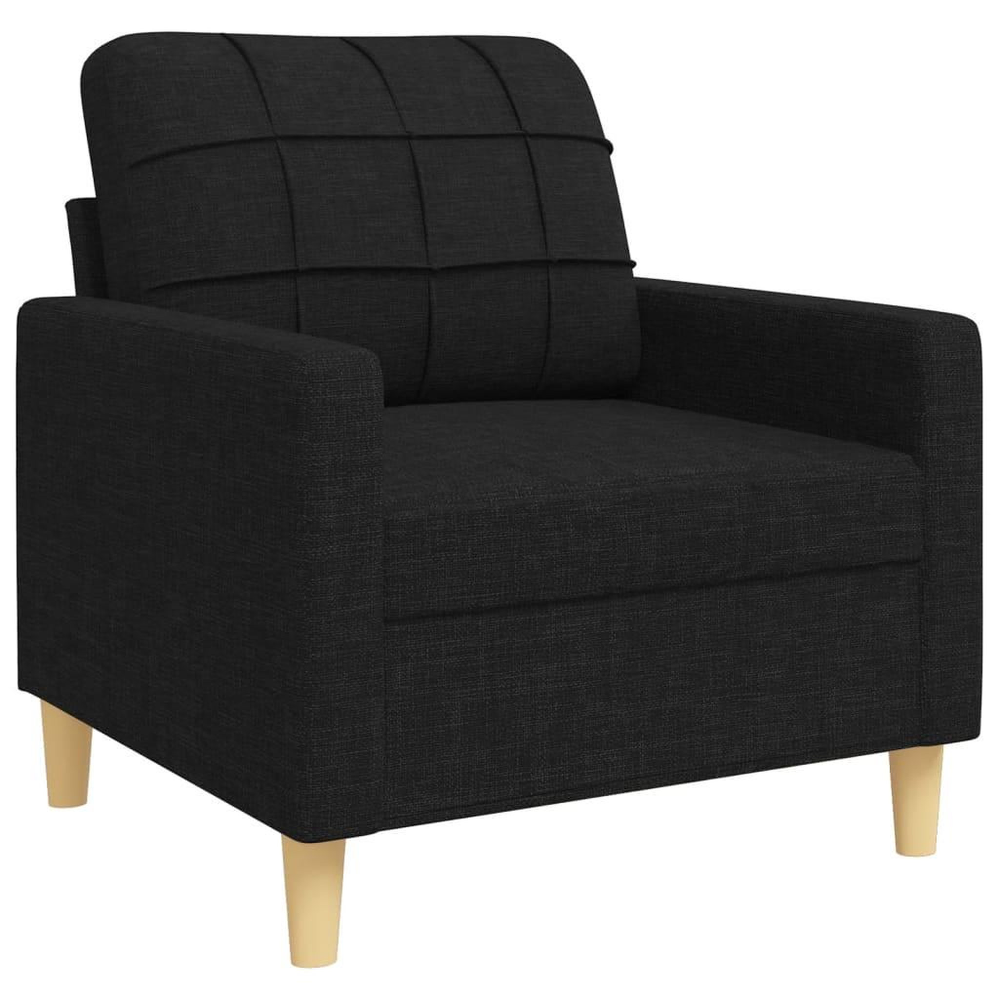 Voir la diapositive 4 : VIDAXL Ensemble de canapes 3 pcs avec coussins decoratifs noir tissu