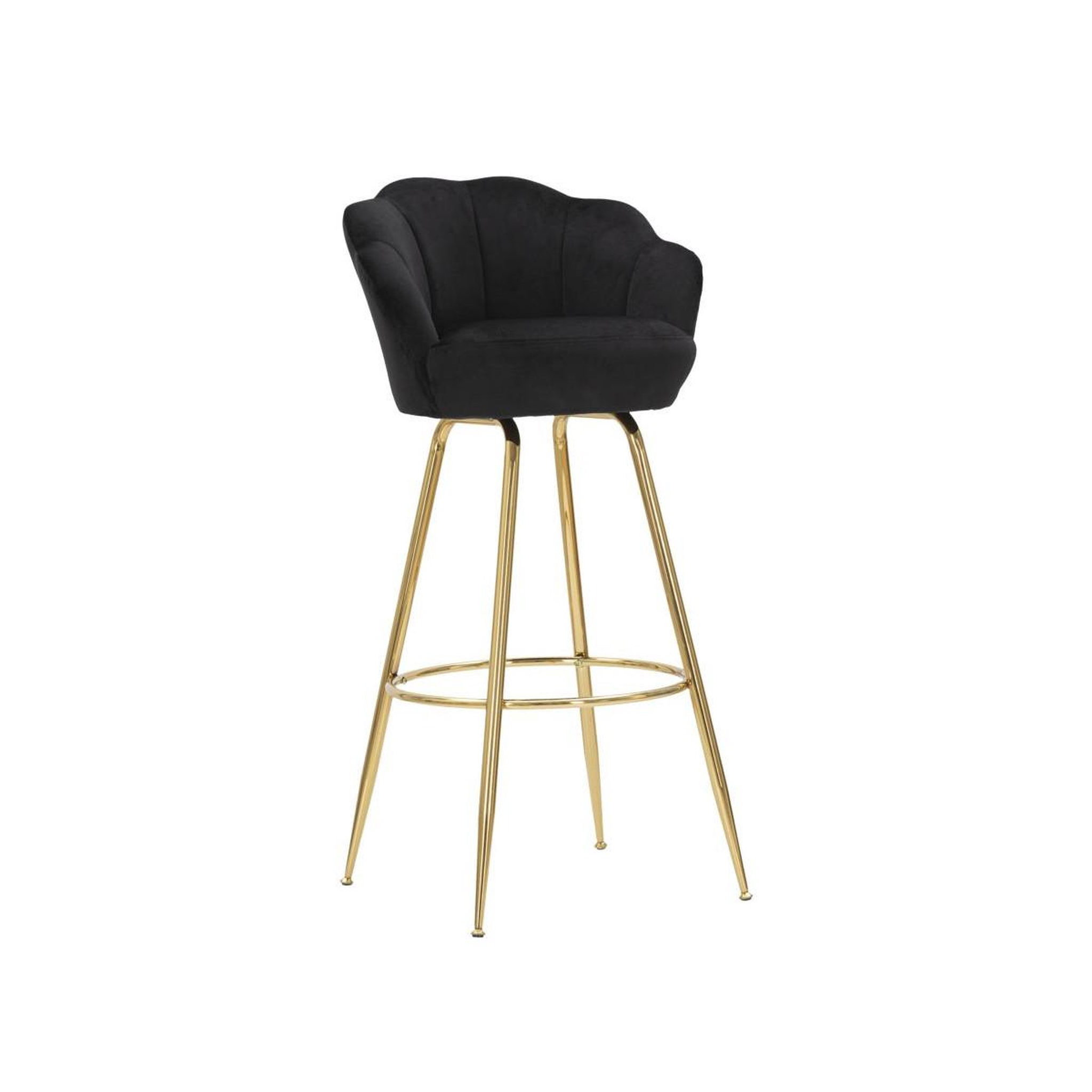 Paris Prix Tabouret de bar coquillage  vienna  110cm noir & or