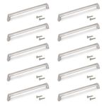 EMUCA SRL Lot de 10 poignées pour meubles Canton -  L174mm -  entraxe 160mm -  Zamak -  Nickel satiné