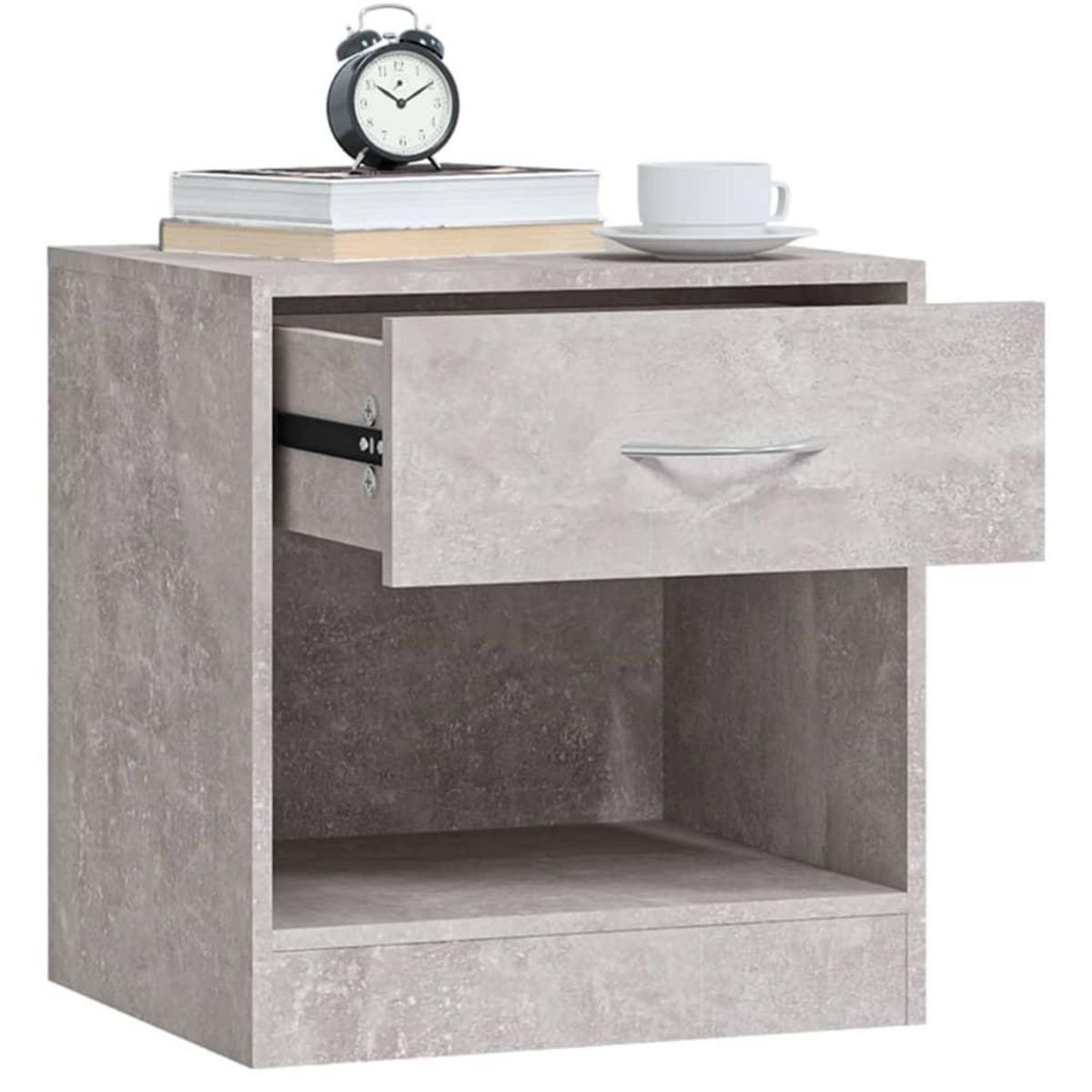 VIDAXL Tables de chevet 2 pcs avec tiroir Gris beton