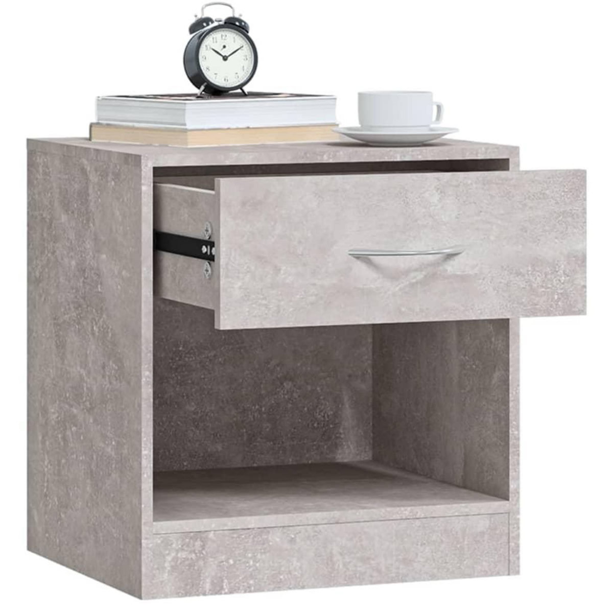 VIDAXL Tables de chevet 2 pcs avec tiroir Gris beton
