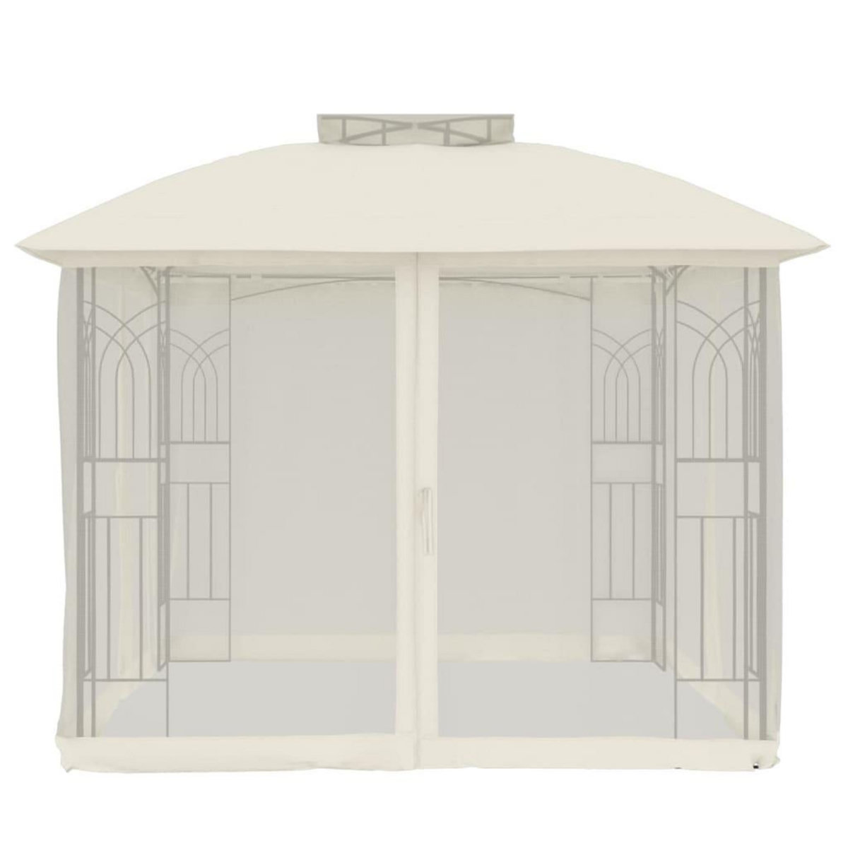 VIDAXL Tonnelle avec double toit et parois en filet creme acier