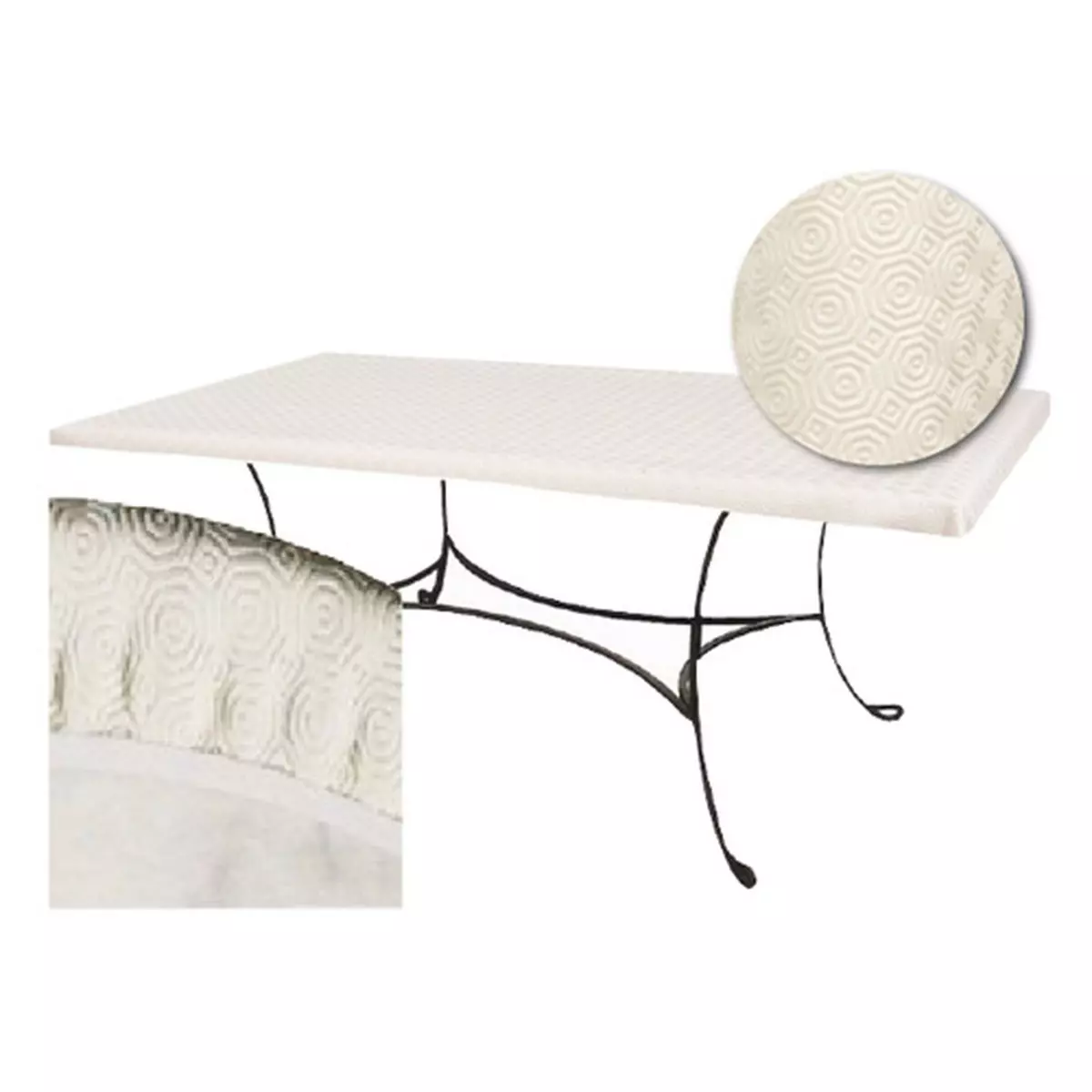 HABITABLE Sous-nappe protège table rectangulaire Basic - L. 100 x l. 200 cm - Blanc