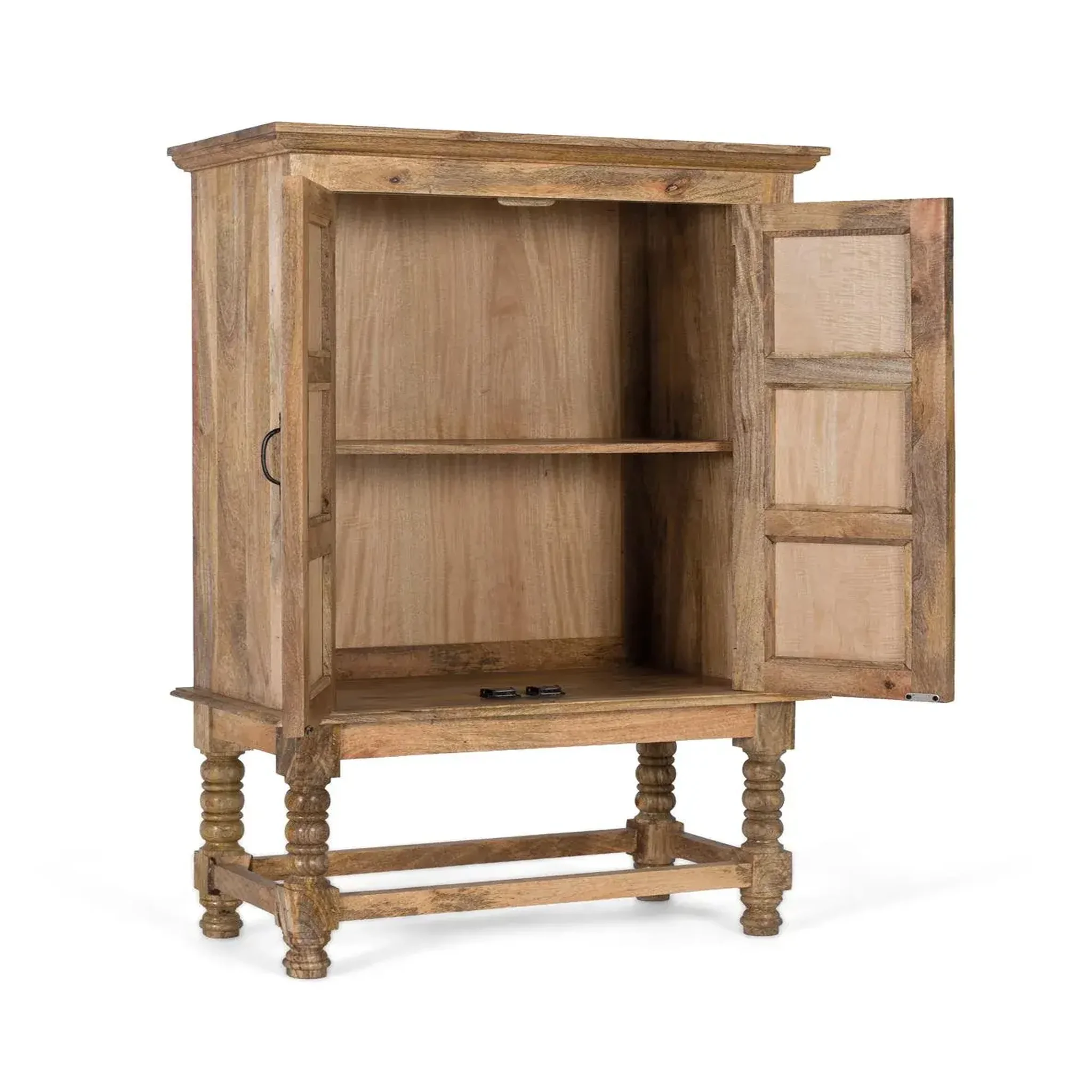 Voir la diapositive 2 : GINER Y COLOMER SL Armoire en bois de manguier 82cm style ethnique colonial