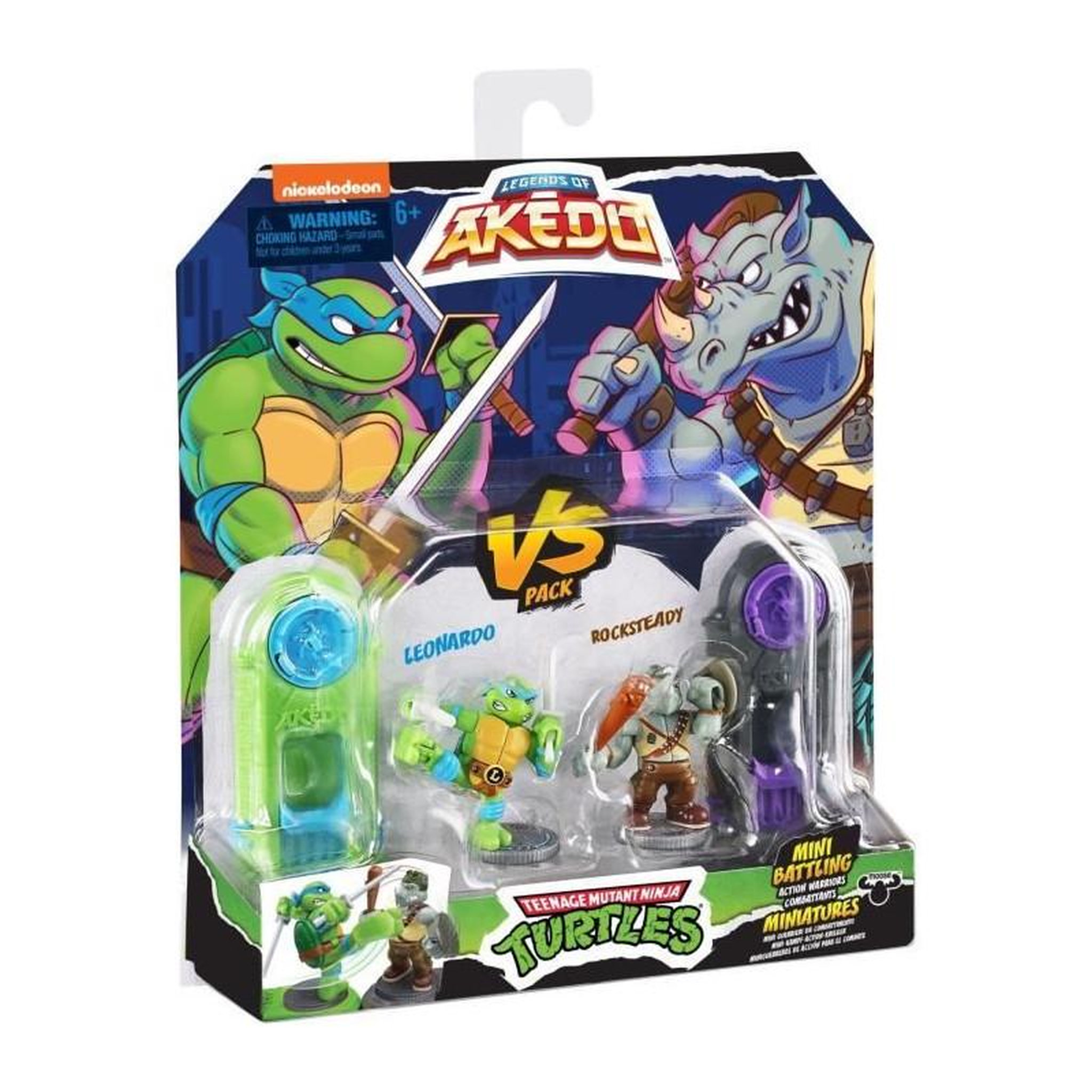 Voir la diapositive 5 : MOOSE TOYS Coffret Tortues Ninja Leonardo vs Kraang - Akedo - Moose Toys - Armes uniques - 4 coffrets duel a collectionner