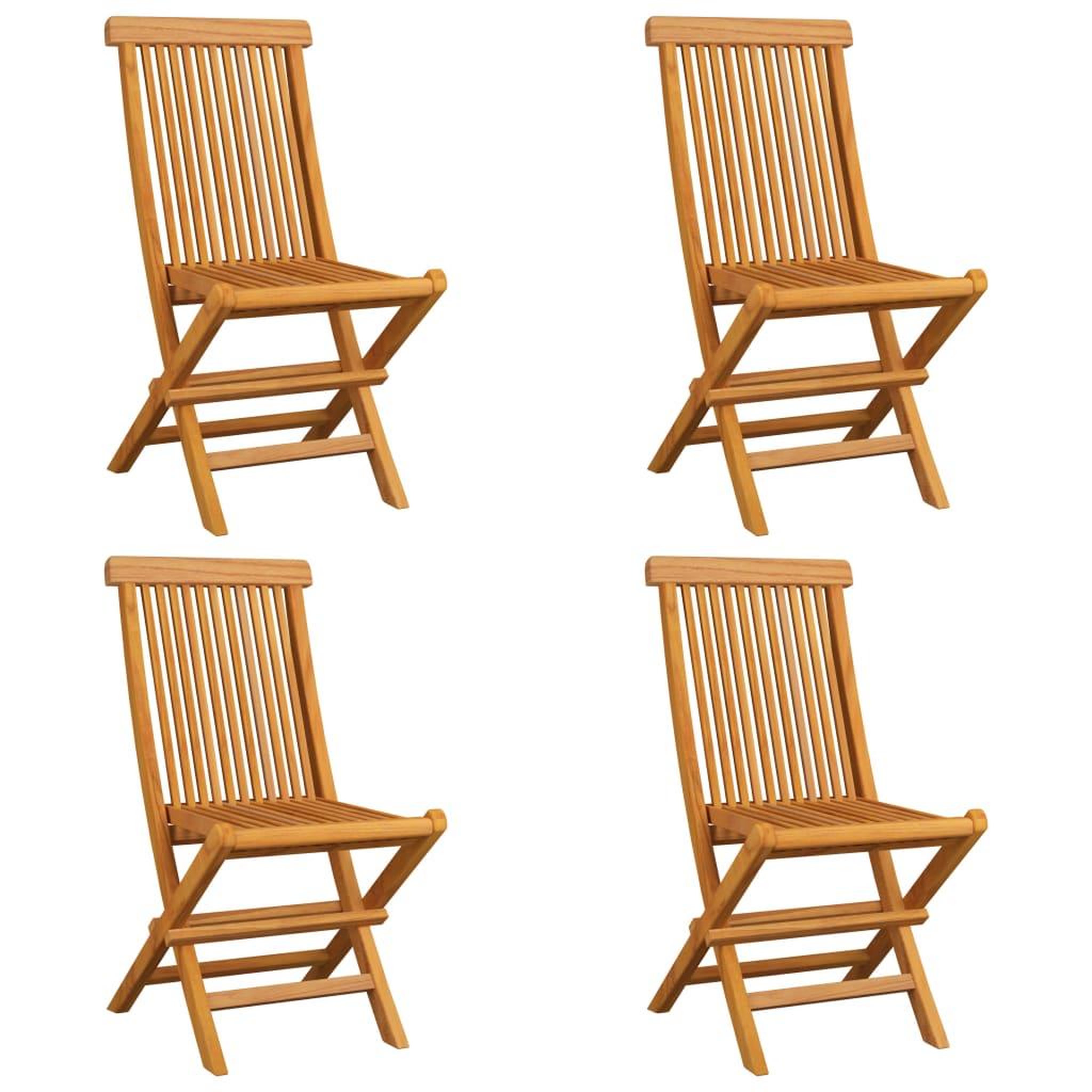 Voir la diapositive 3 : VIDAXL Chaises de jardin et coussins bleu lot de 4 Bois de teck massif
