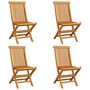 Voir la diapositive 3 : VIDAXL Chaises de jardin et coussins bleu lot de 4 Bois de teck massif
