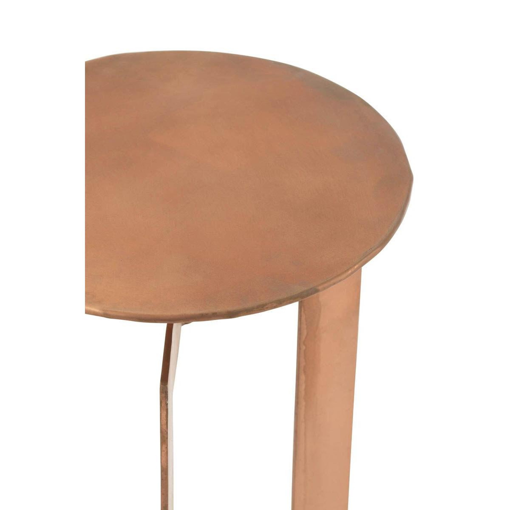 Voir la diapositive 3 : J-LINE Lot de 2 Tables d'Appoint Métal  Zino  71cm Cuivre