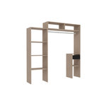 CONCEPT USINE Dressing bois extensible avec penderie, étagères et tiroirs ELYSEE