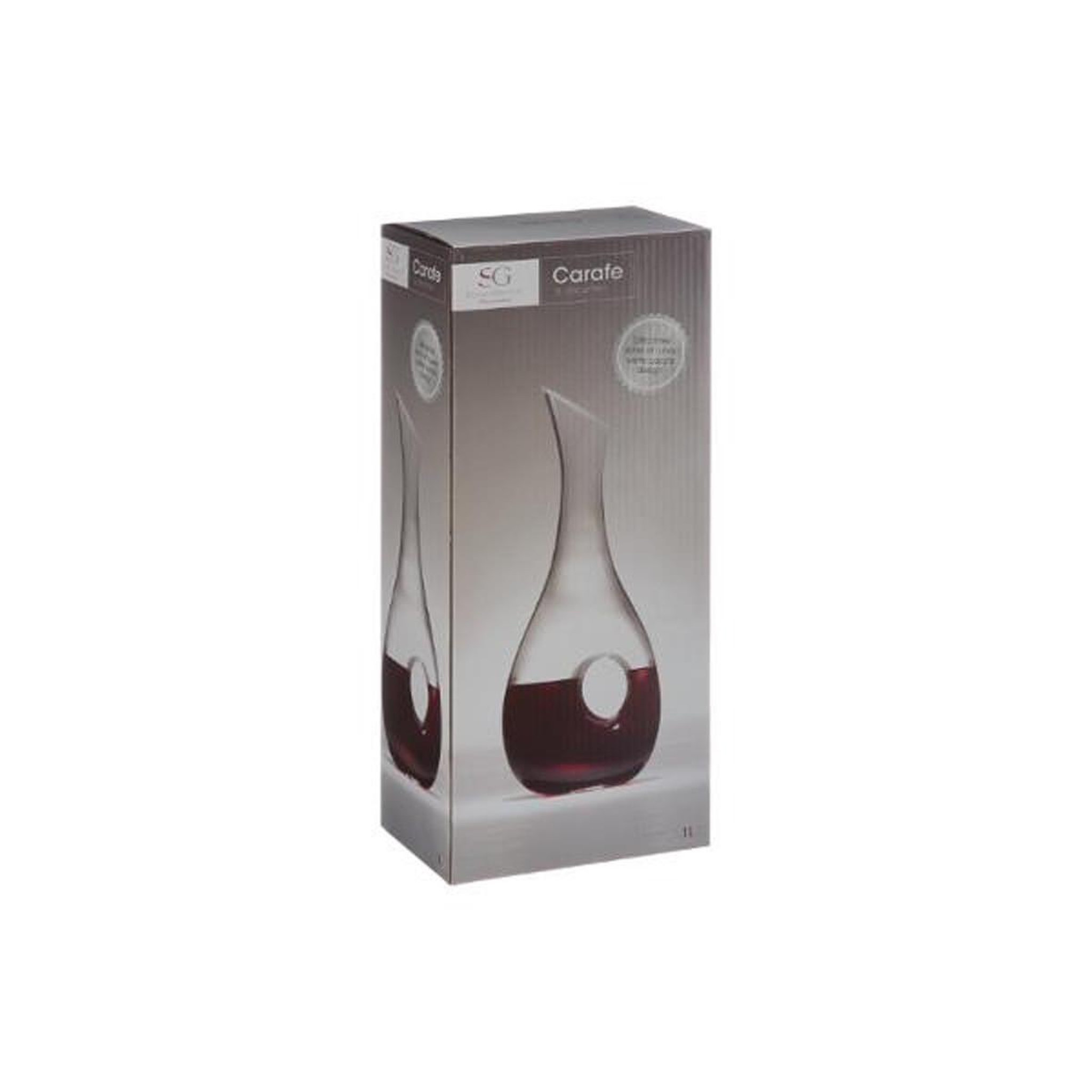Voir la diapositive 3 : SECRET DE GOURMET Carafe design en verre  goutte  1l transparent