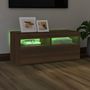Voir la diapositive 4 : VIDAXL Meuble TV avec lumieres LED Chene marron 90x35x40 cm
