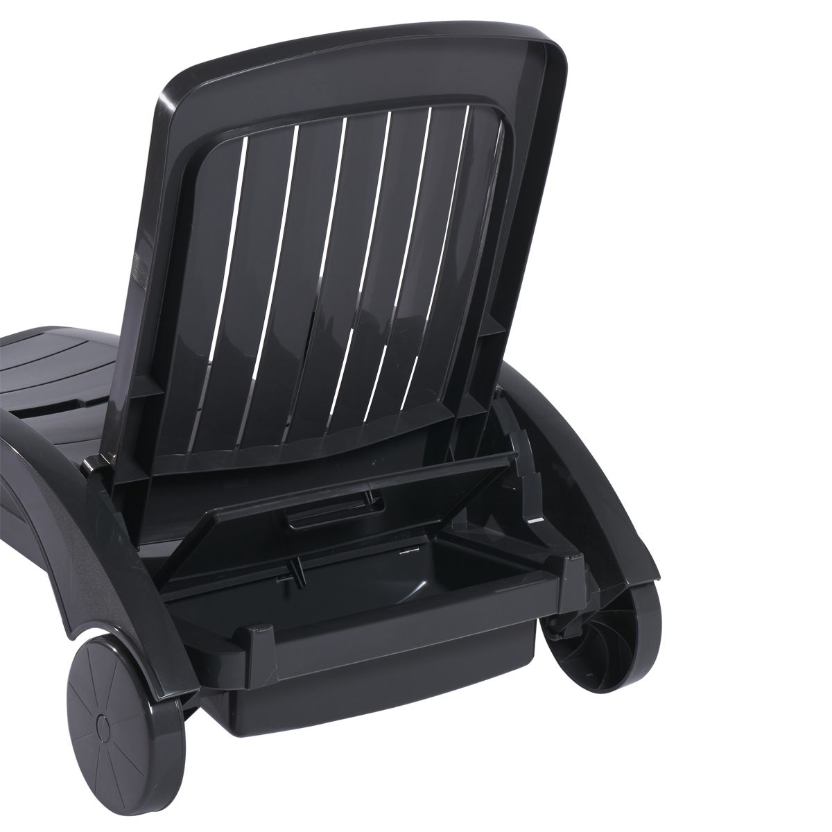 GROSFILLEX Bain de soleil pliant multipositions - Résine - Gris - MIAMI