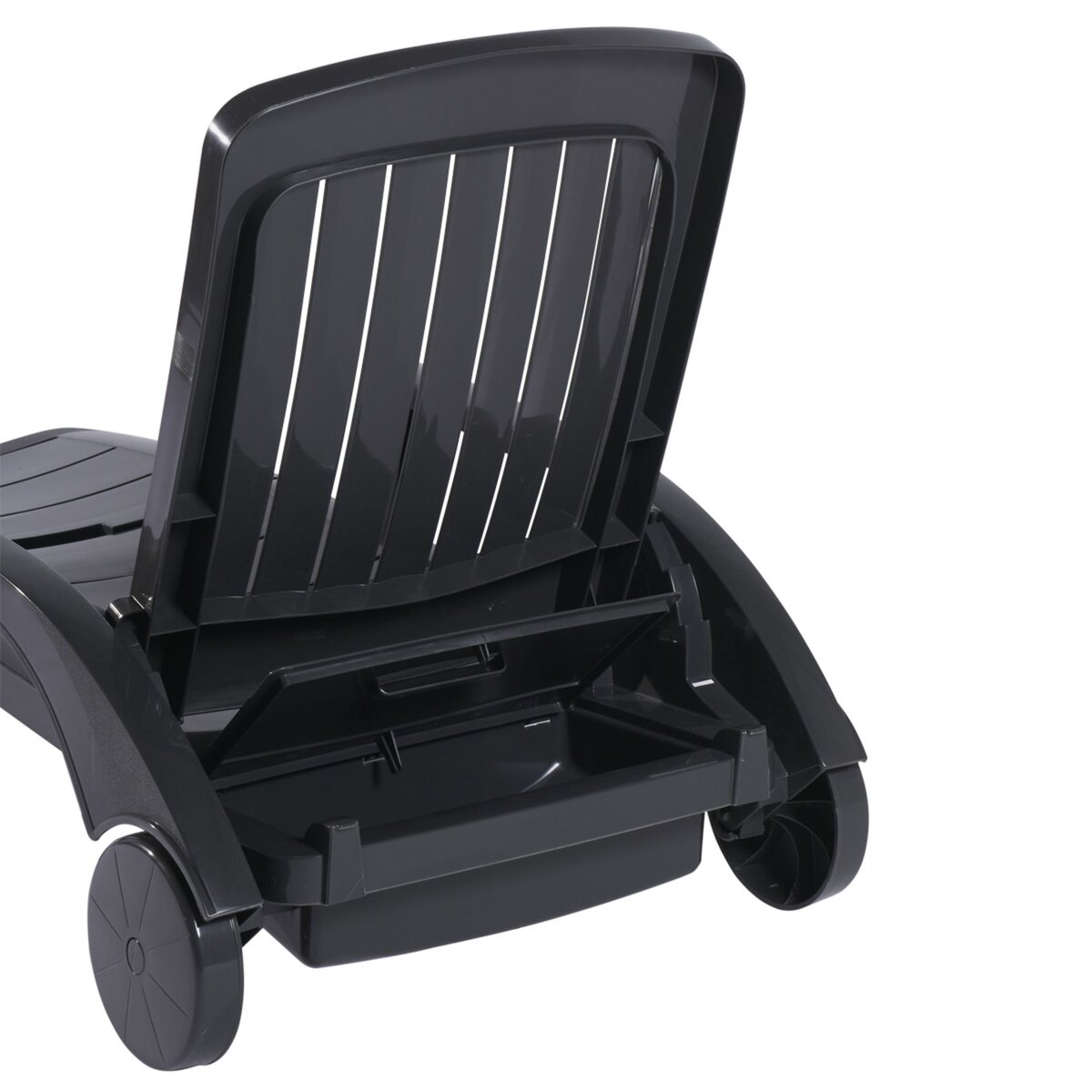 GROSFILLEX Bain de soleil pliant multipositions - Résine - Gris - MIAMI