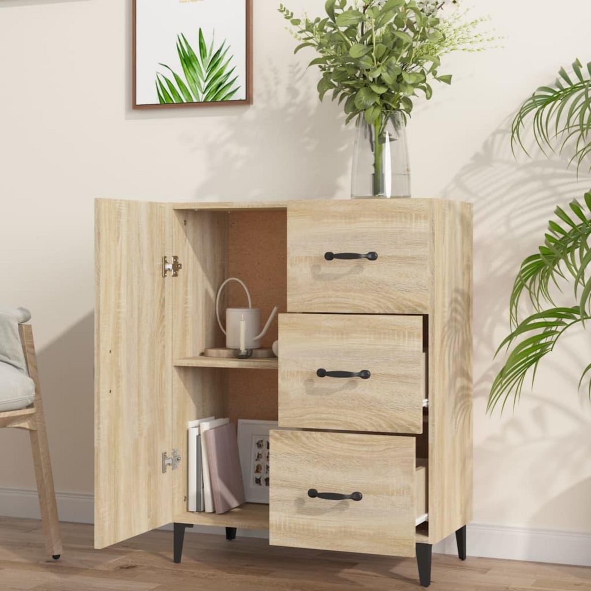 VIDAXL Buffet chene sonoma 69,5x34x90 cm bois d'ingenierie