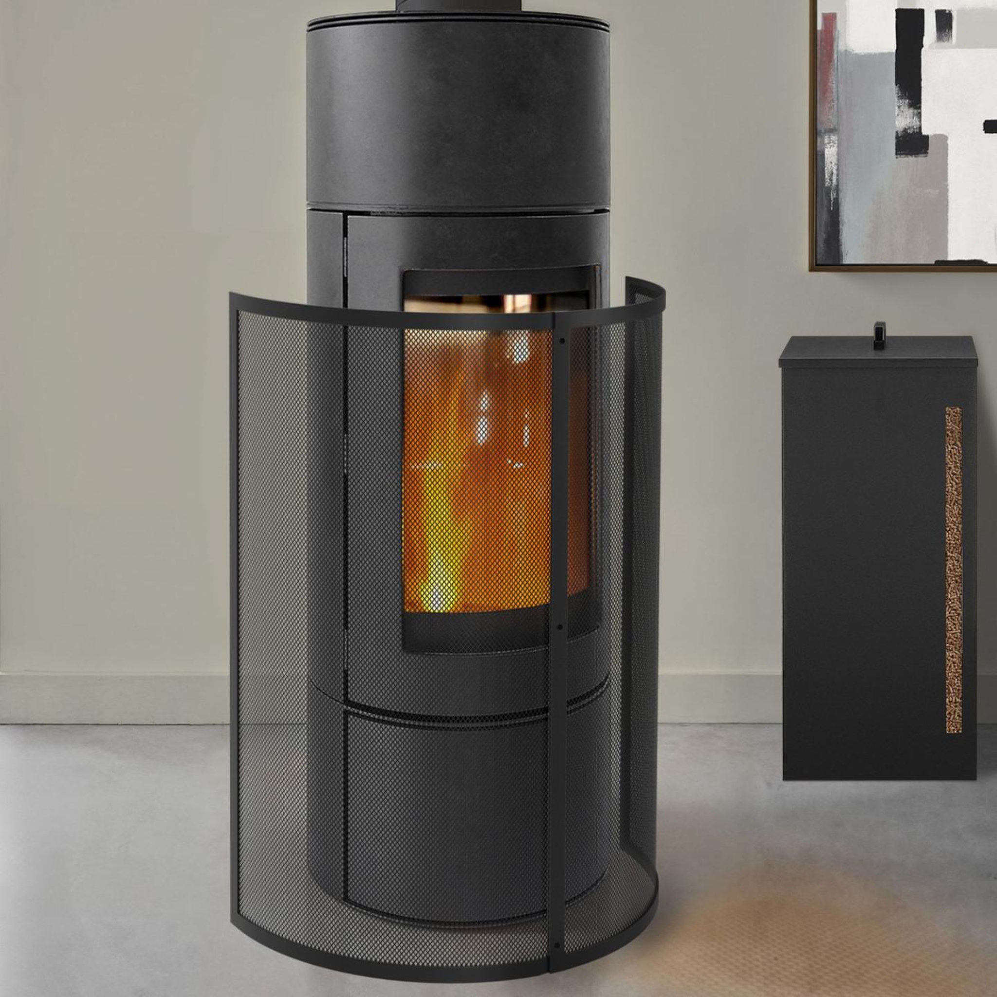 Voir la diapositive 2 : ID MARKET Grille de protection pare feu 1 volet pour poêle et cheminée