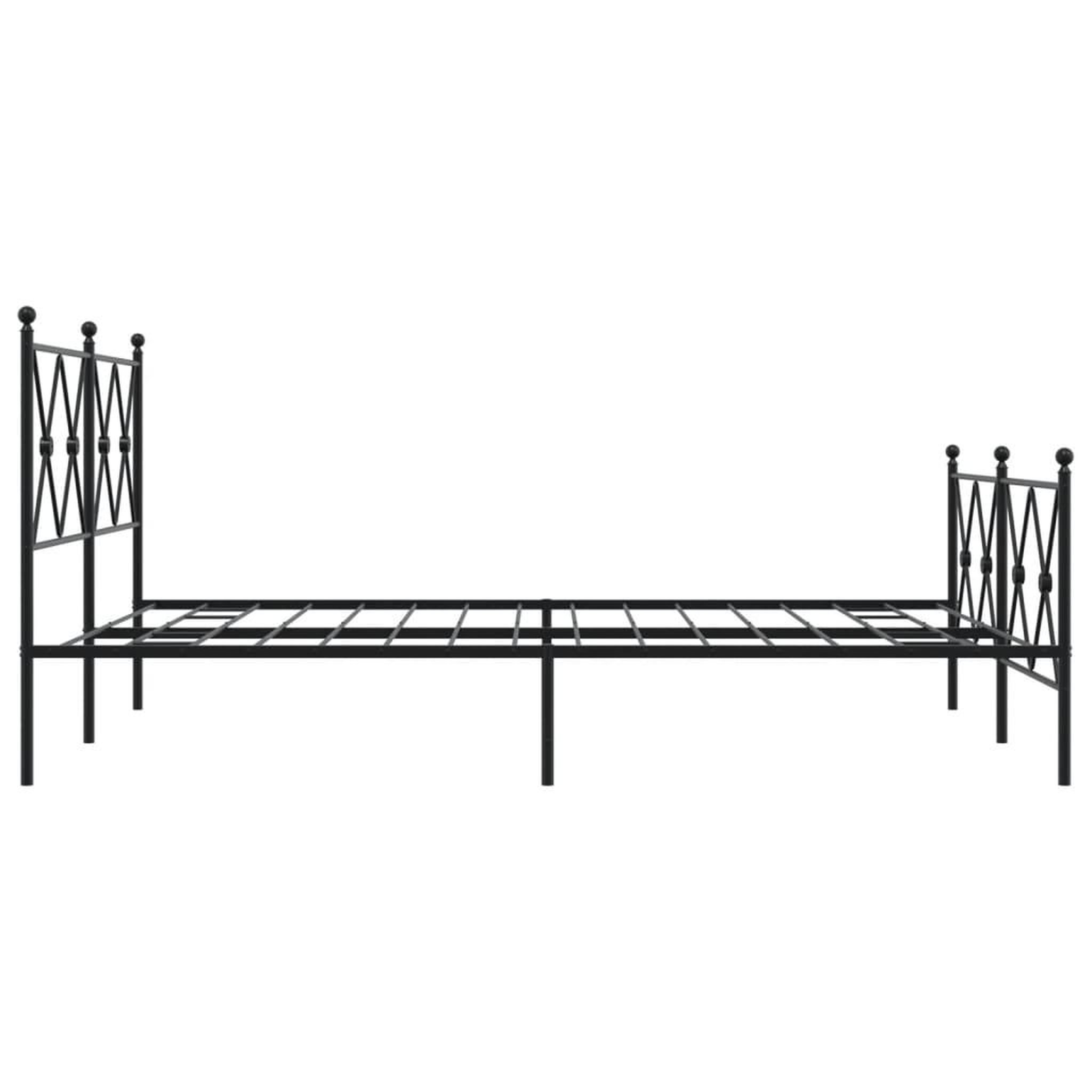 Voir la diapositive 5 : VIDAXL Cadre de lit metal sans matelas avec pied de lit noir 140x200cm