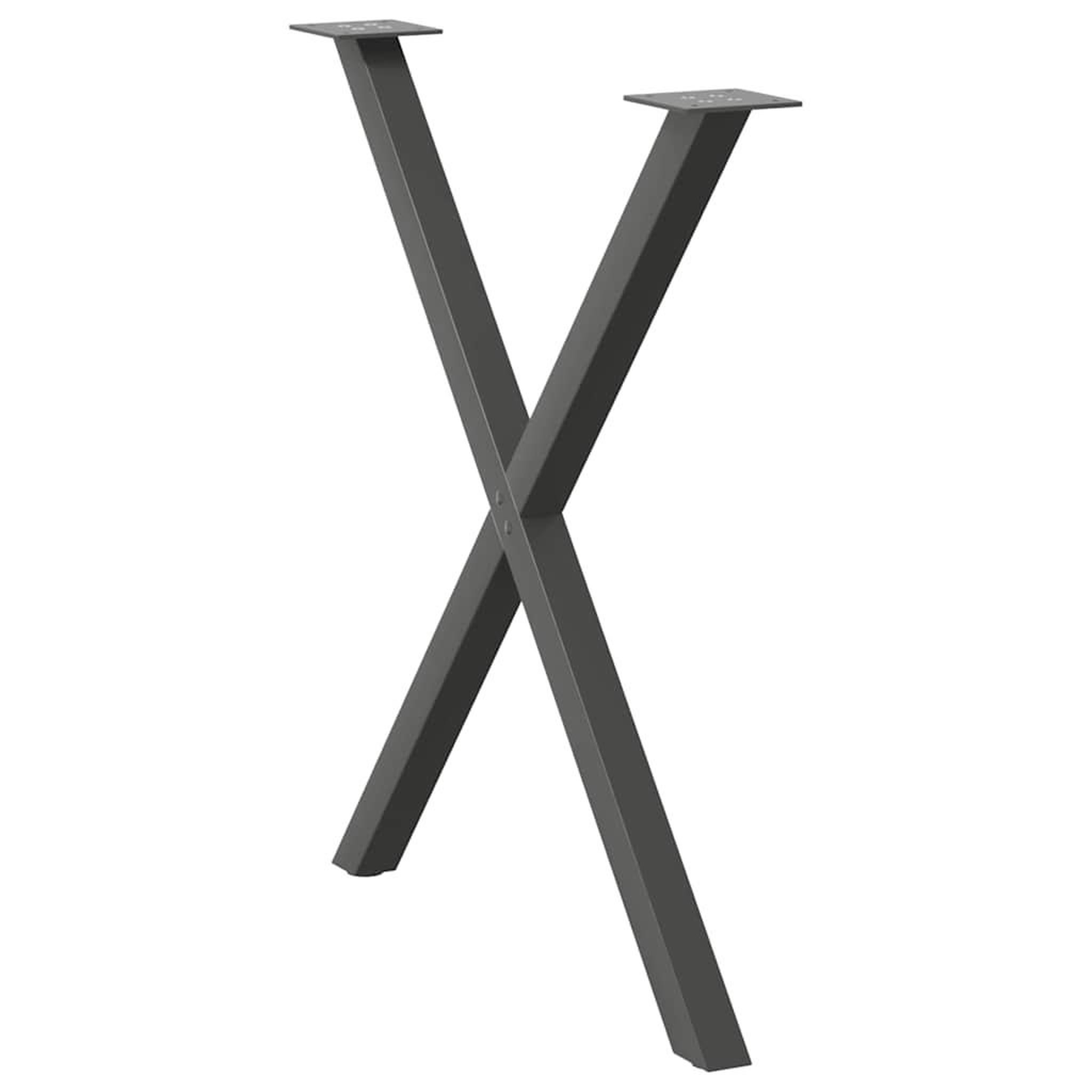 Voir la diapositive 4 : VIDAXL Pieds de table a manger forme de X 2 pcs 80x(72-73) cm acier
