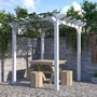 Voir la diapositive 2 : OUTSUNNY Pergola autoportante style contemporain - Toit terrasse à décorer - dim. 2,3L x 2,3l x 2,3H m - bois sapin blanc