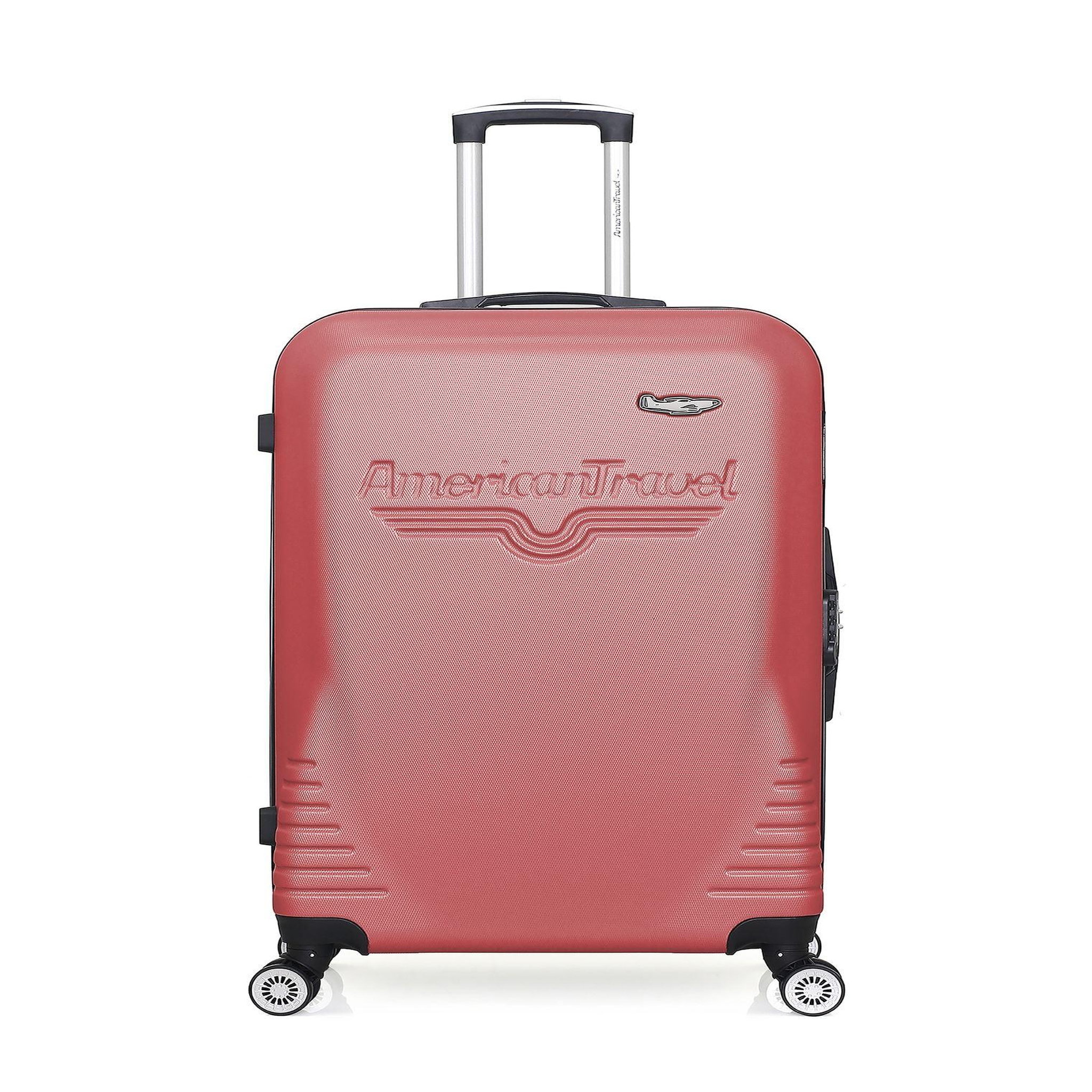 AMERICAN TRAVEL American travel - valise grand format dc 75 cm 4 roues. Coloris disponibles : Bleu, Noir, Orange, Jaune, Vert, Beige, Gris