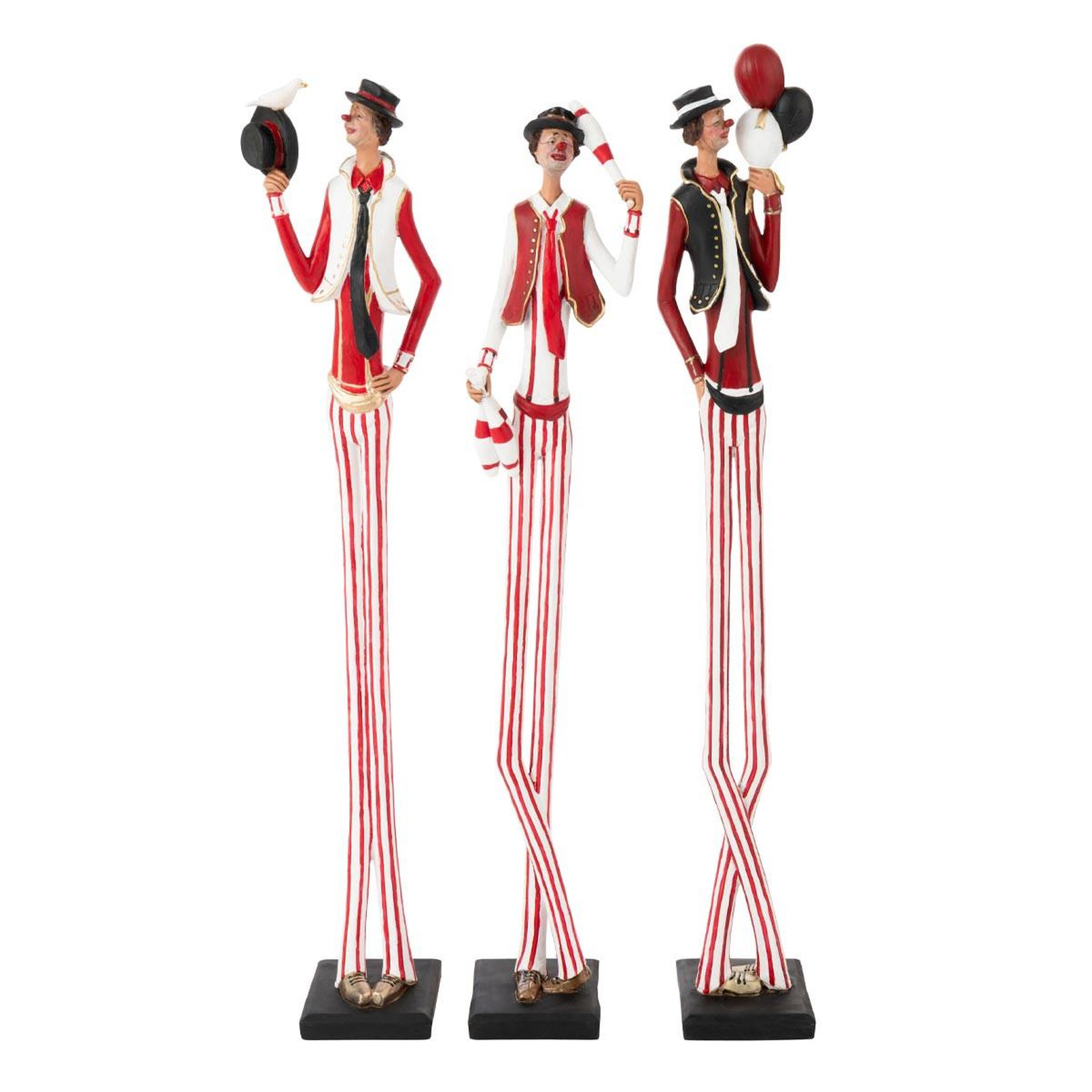 J-LINE Lot de 3 clowns géants  cirque  127cm multicolore