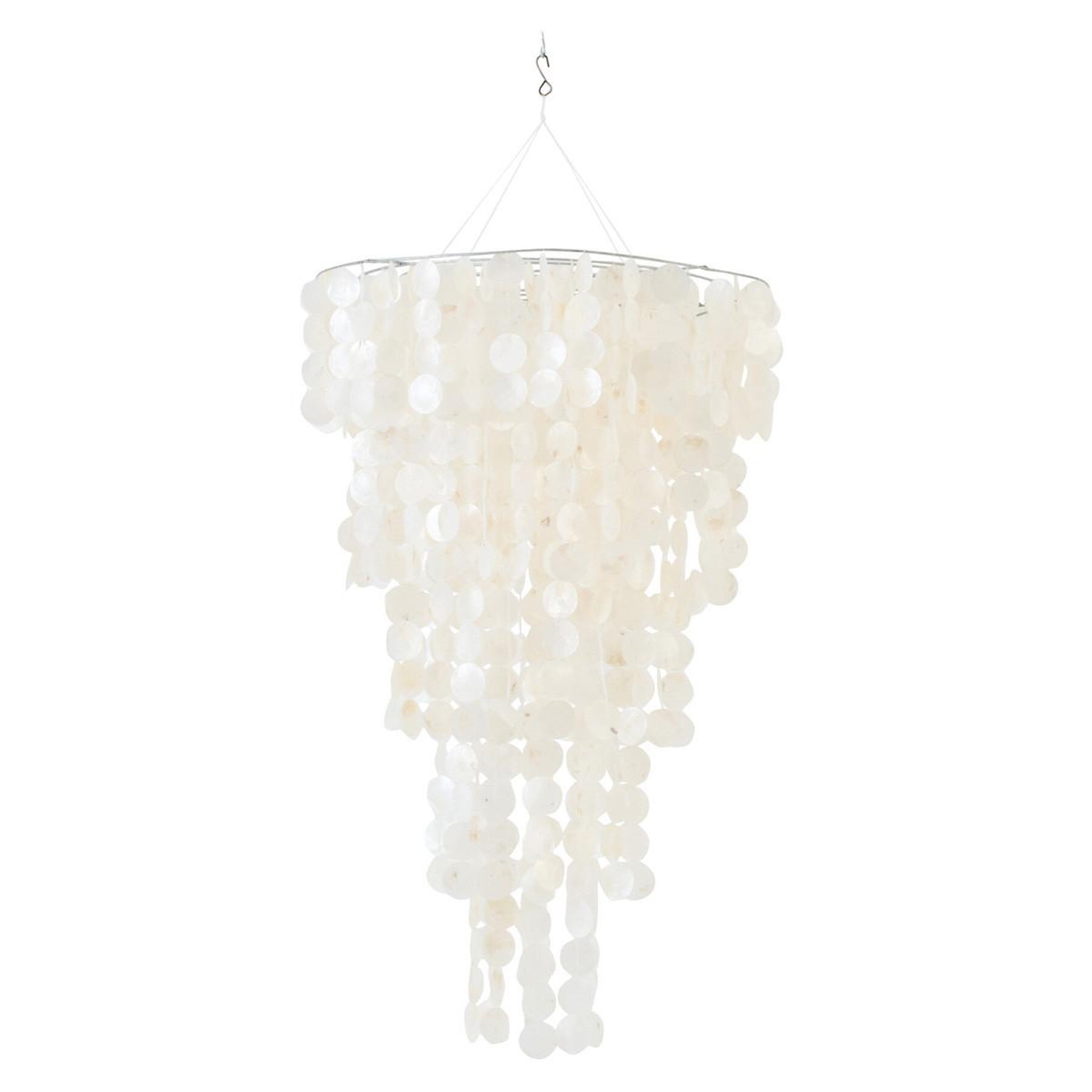 J-LINE Suspension déco en capiz  betsy  100cm blanc