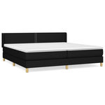 VIDAXL Sommier a lattes de lit avec matelas Noir 200x200 cm Tissu